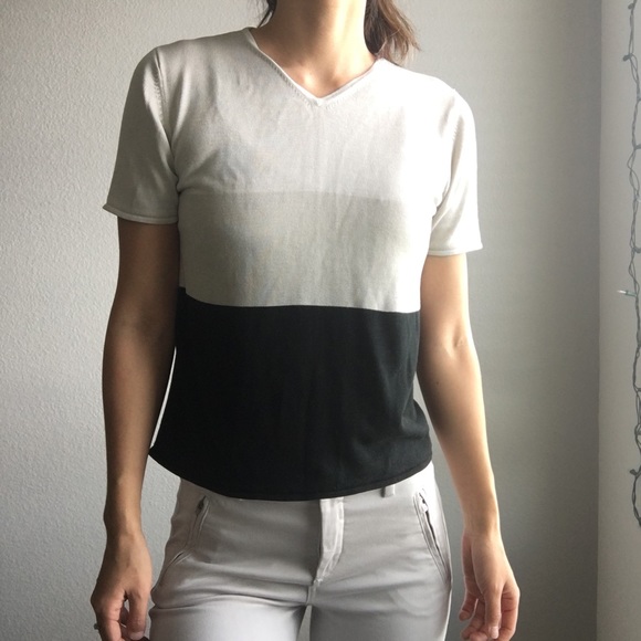 August silk Tri color cotton t shirt top sz medium - Picture 6 of 7